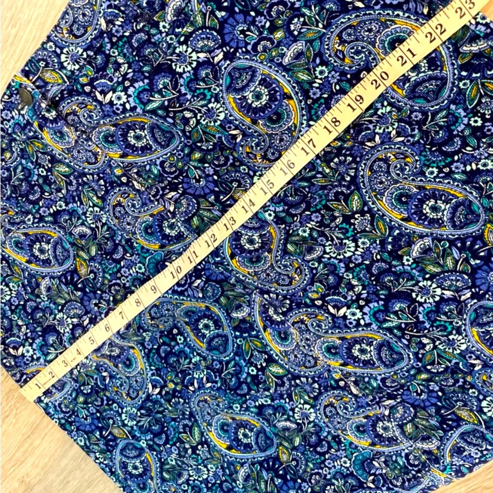 Talbots Size 14 Purple & Blue Paisley Zip Front Stretch Skirt NEW $89 - Picture 8 of 10